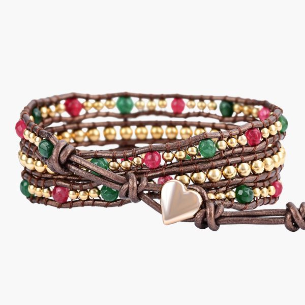 Merry Christmas Heart Wrap Bracelet