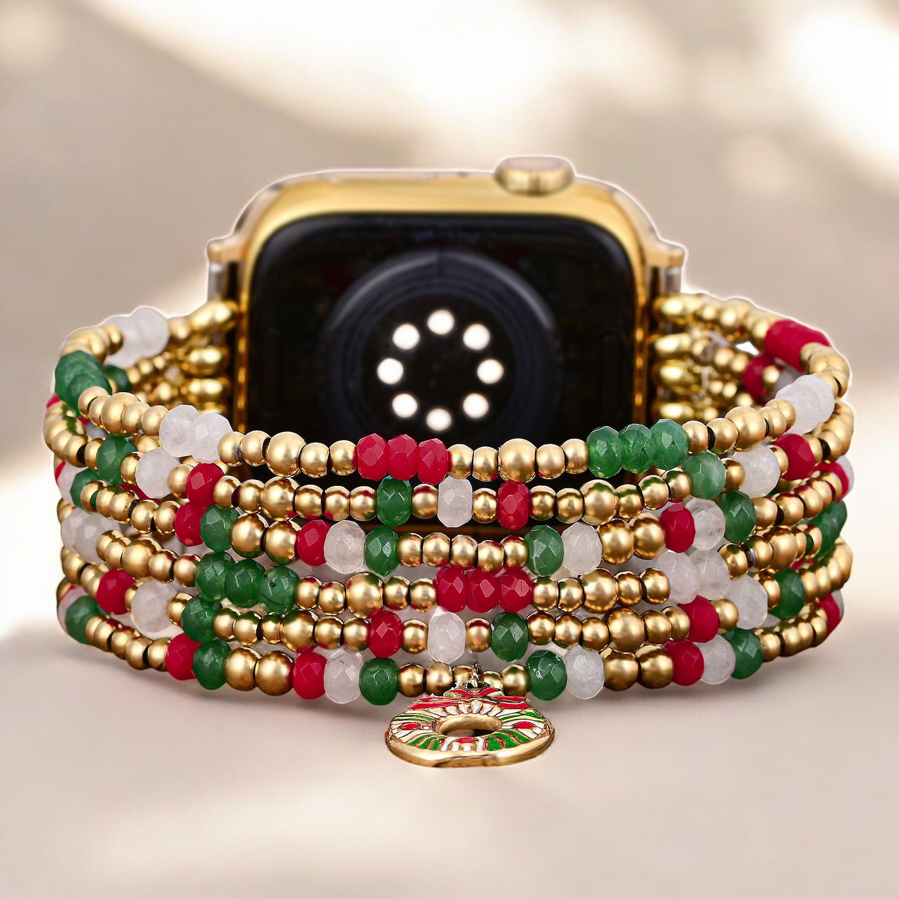 Golden Holly Cheer Stretch Apple Watch Strap