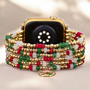 Golden Holly Cheer Stretch Apple Watch Strap
