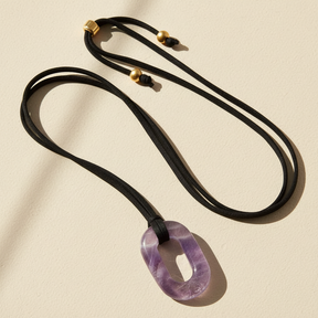 Suede Amethyst Serenity Necklace