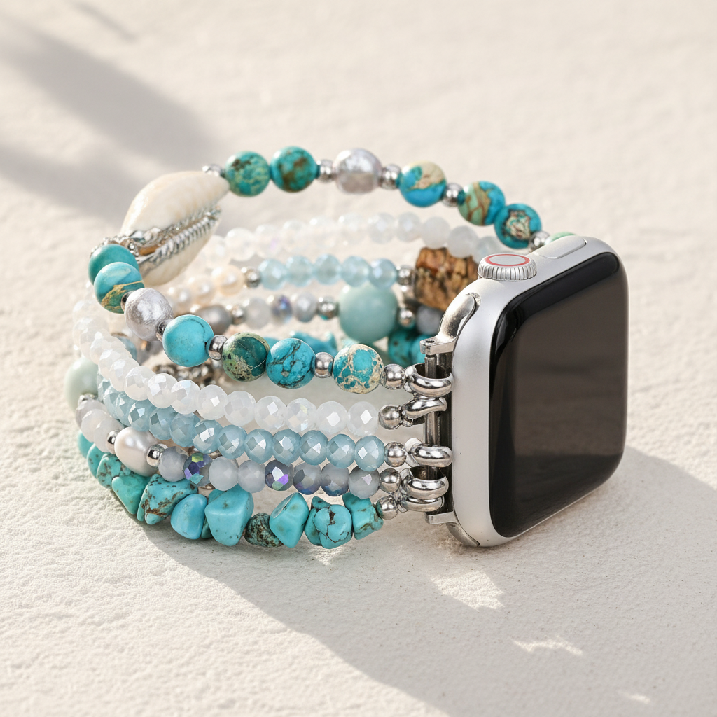 Turquoise Tide Stretch Apple Watch Strap