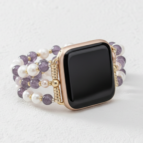 Amethyst Pearl Cluster Stretch Apple Watch Strap