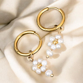 Blossom Pearl Hoop Earrings