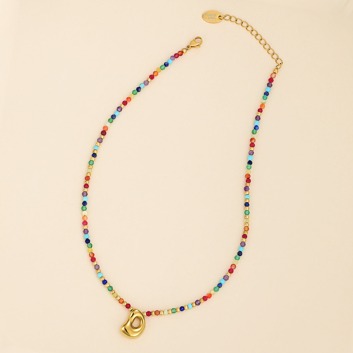 Rainbow Bubble Initial Necklace
