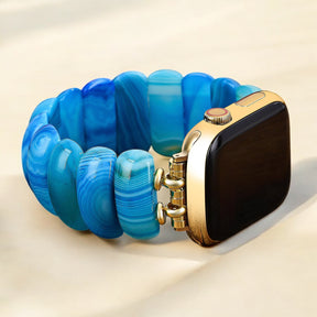Blue Lagoon Agate Stretch Apple Watch Strap