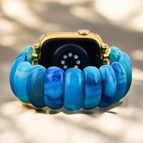 Blue Lagoon Agate Stretch Apple Watch Strap