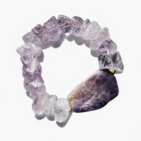 Amethyst Haze Boho Elastic Bangle