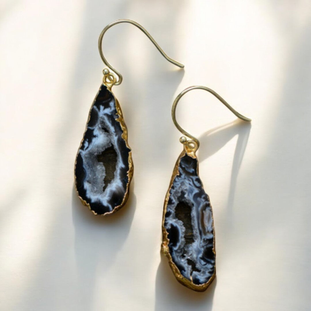 Natural Agate Dangle Earrings