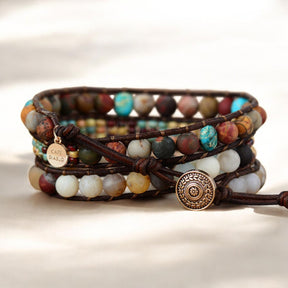 Vintage Jasper Wrap Bracelet