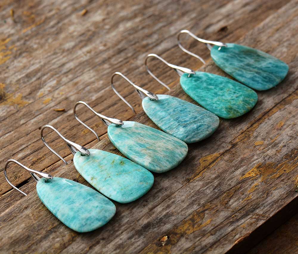 Amazonite Protection Drop Earrings - Cape Diablo