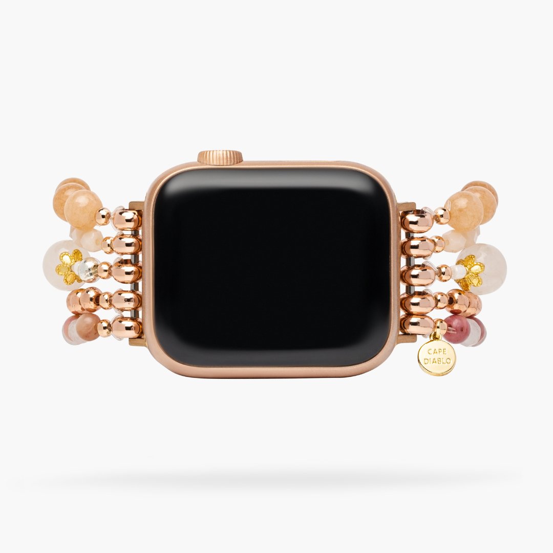 Burgundy Rose Stretch Apple Watch Strap - Cape Diablo