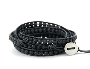 Men's Lava Stone Wrap Bracelet - Cape Diablo