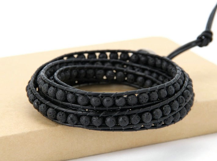 Men's Lava Stone Wrap Bracelet - Cape Diablo