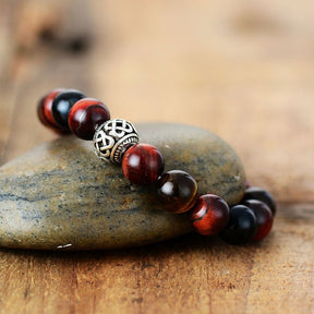 Men's Red Tiger Eye Buddha Bracelet - Cape Diablo