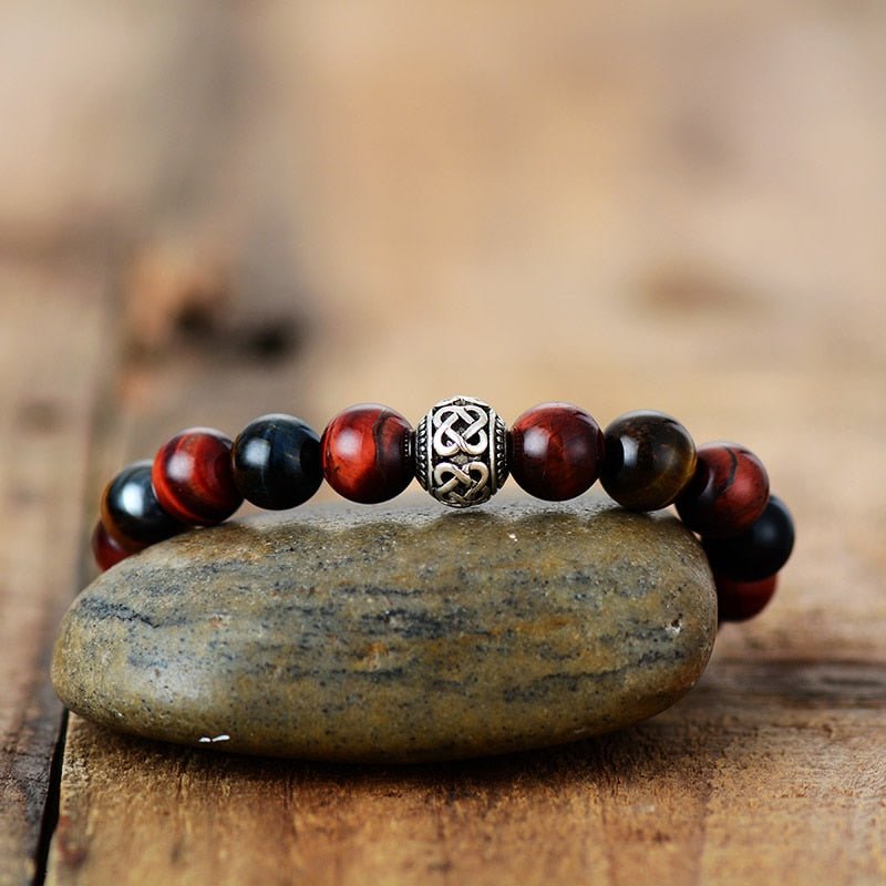 Men's Red Tiger Eye Buddha Bracelet - Cape Diablo